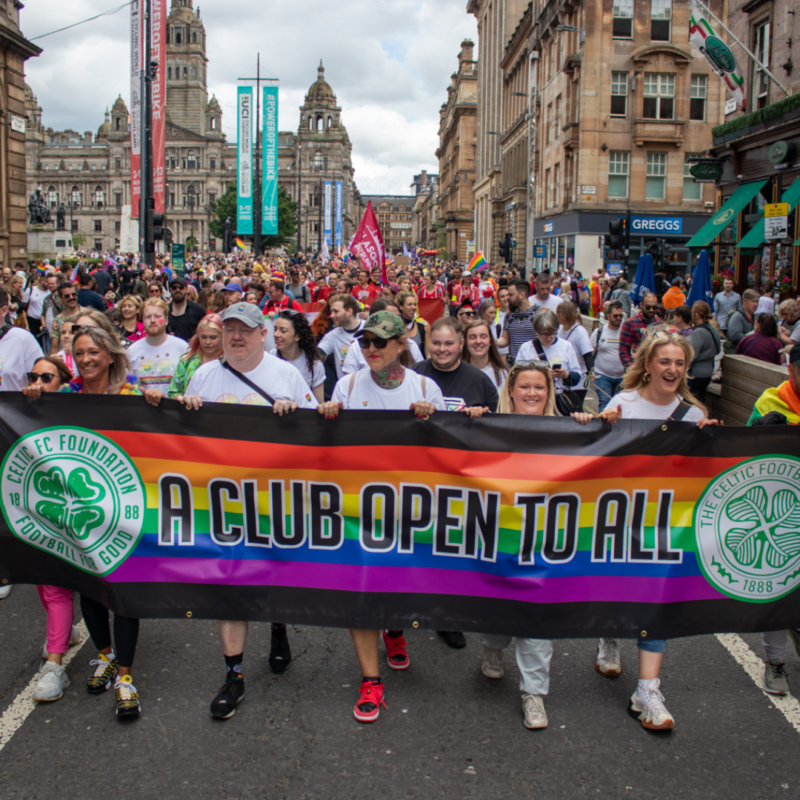 Celtic FC Foundation and Celtic FC taking part in Pride 2024 Celtic